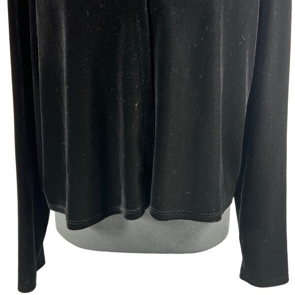 Vintage Black Velvet Whimsigoth Cardigan Sweater Sz Large 1 High Button Glam Emo - Picture 7 of 9